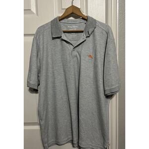 Tommy Bahama Polo Shirt Mens XL Gray Island Zone Supima‎ Cotton Casual